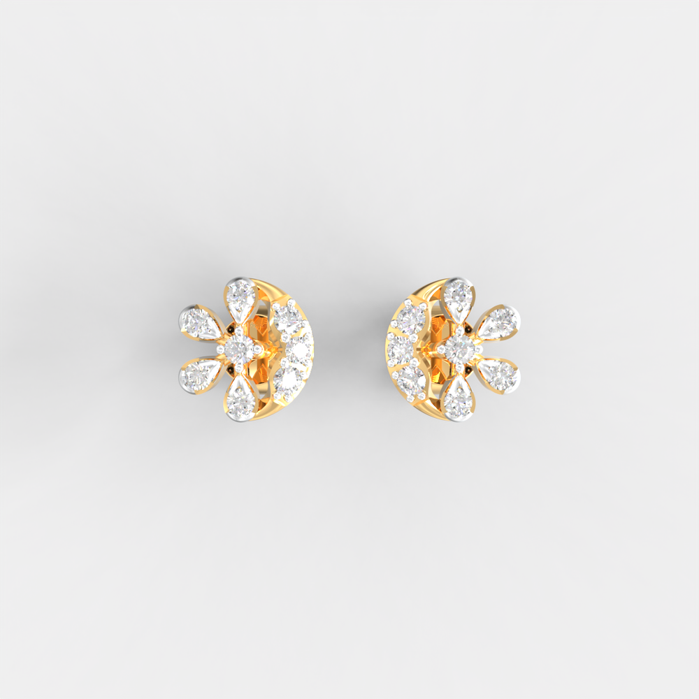 Moonlit Blossom Diamond Studs