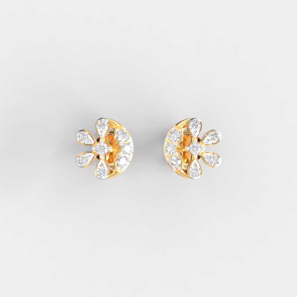 Moonlit Blossom Diamond Studs