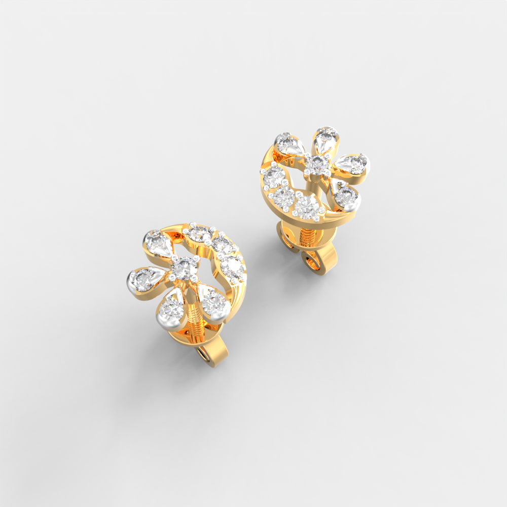 Moonlit Blossom Diamond Studs