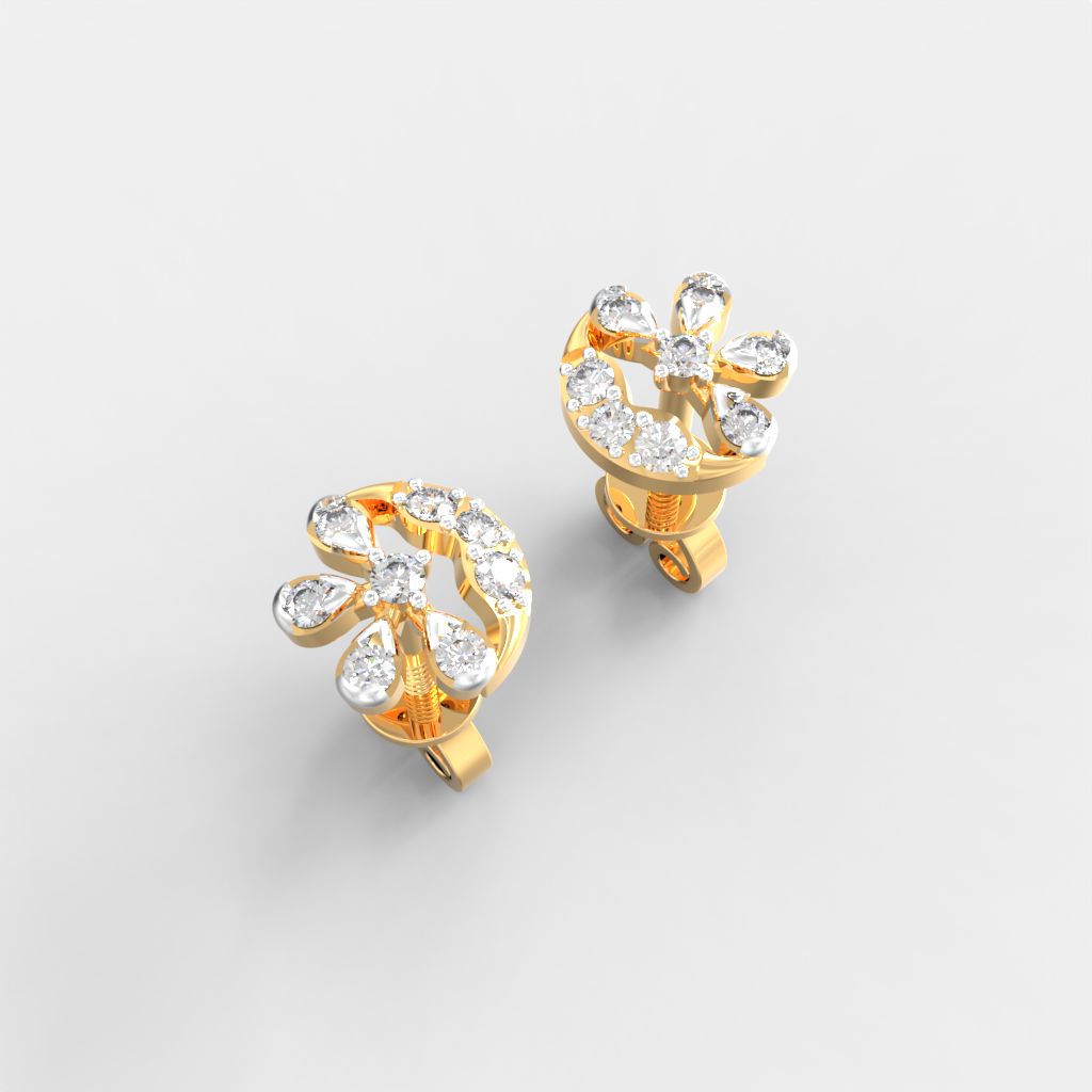 Moonlit Blossom Diamond Studs