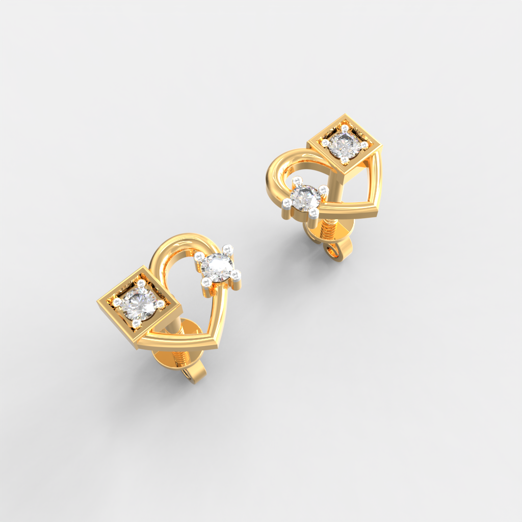 Cupid's Crown Diamond Studs