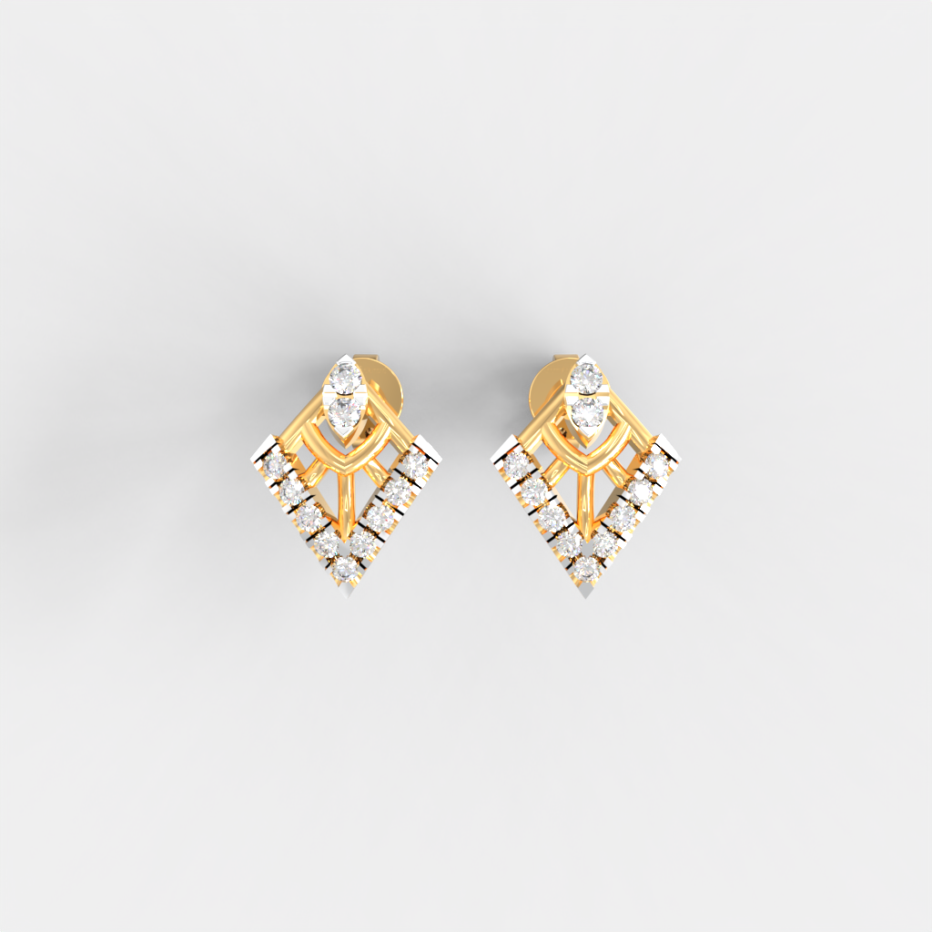 Regal Chevron Diamond Studs