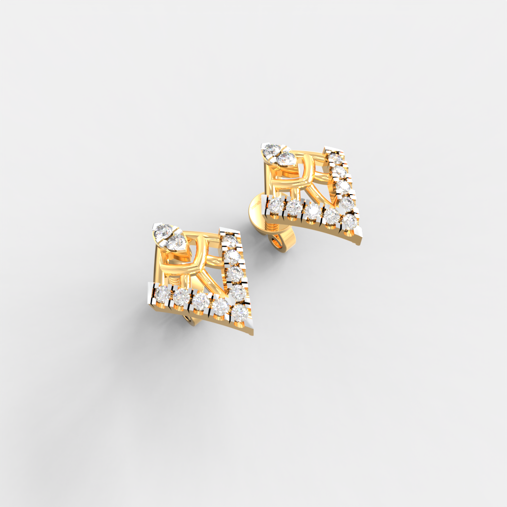 Regal Chevron Diamond Studs