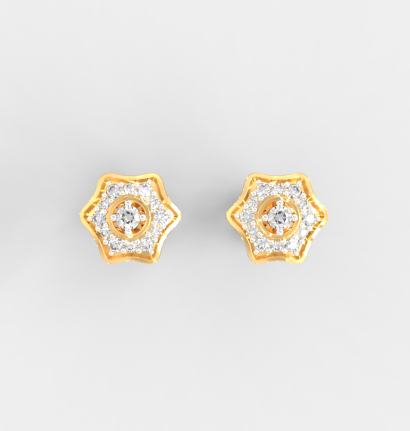Stellar Halo Diamond Studs