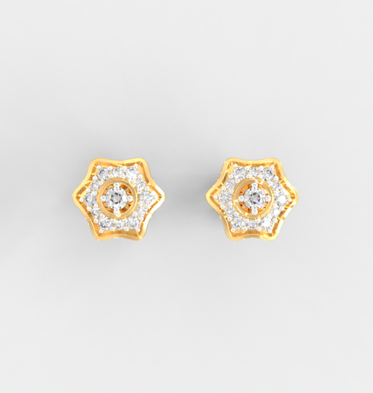 Stellar Halo Diamond Studs