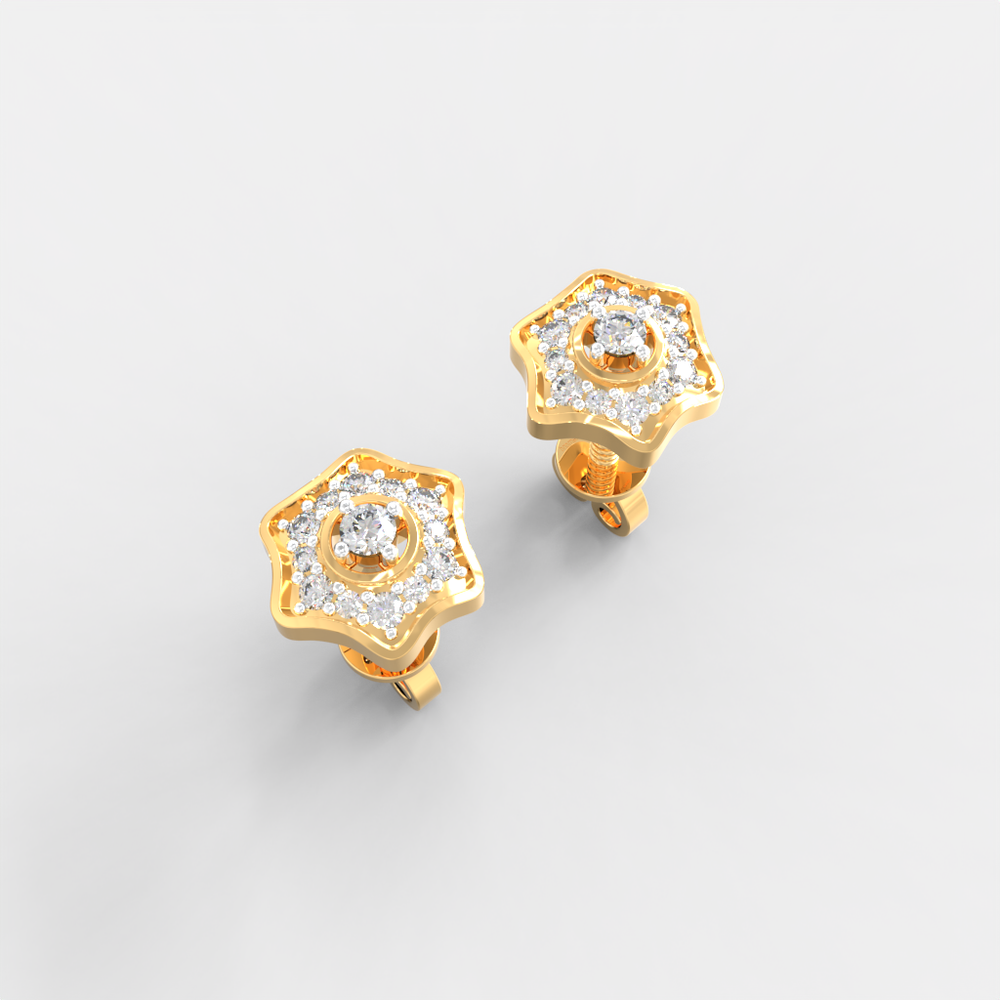 Stellar Halo Diamond Studs