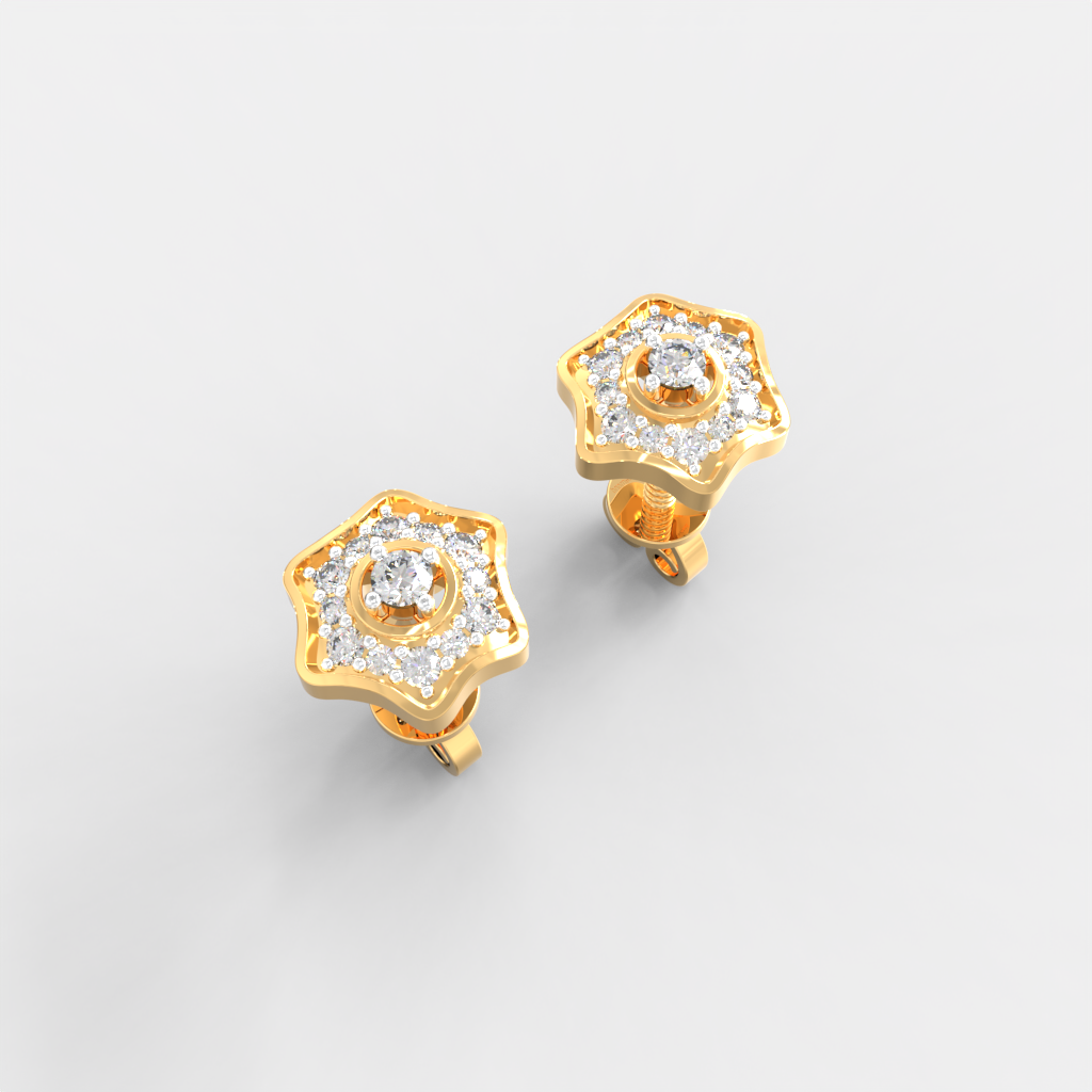 Stellar Halo Diamond Studs
