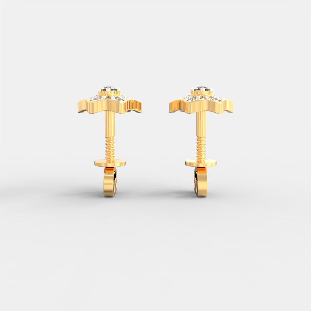 Stellar Halo Diamond Studs