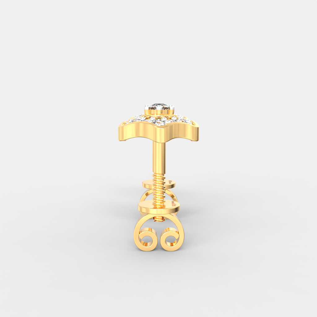 Stellar Halo Diamond Studs