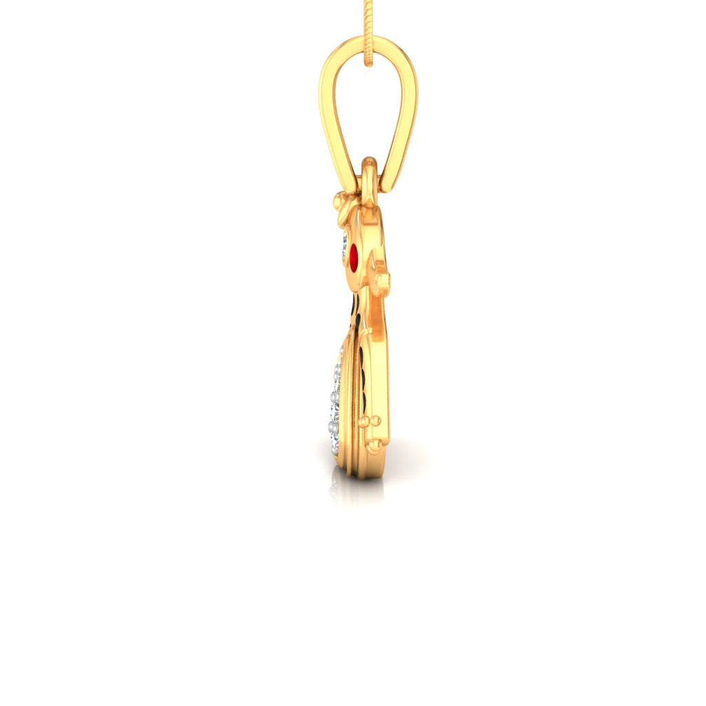 Diamond Peacock Charm Pendant