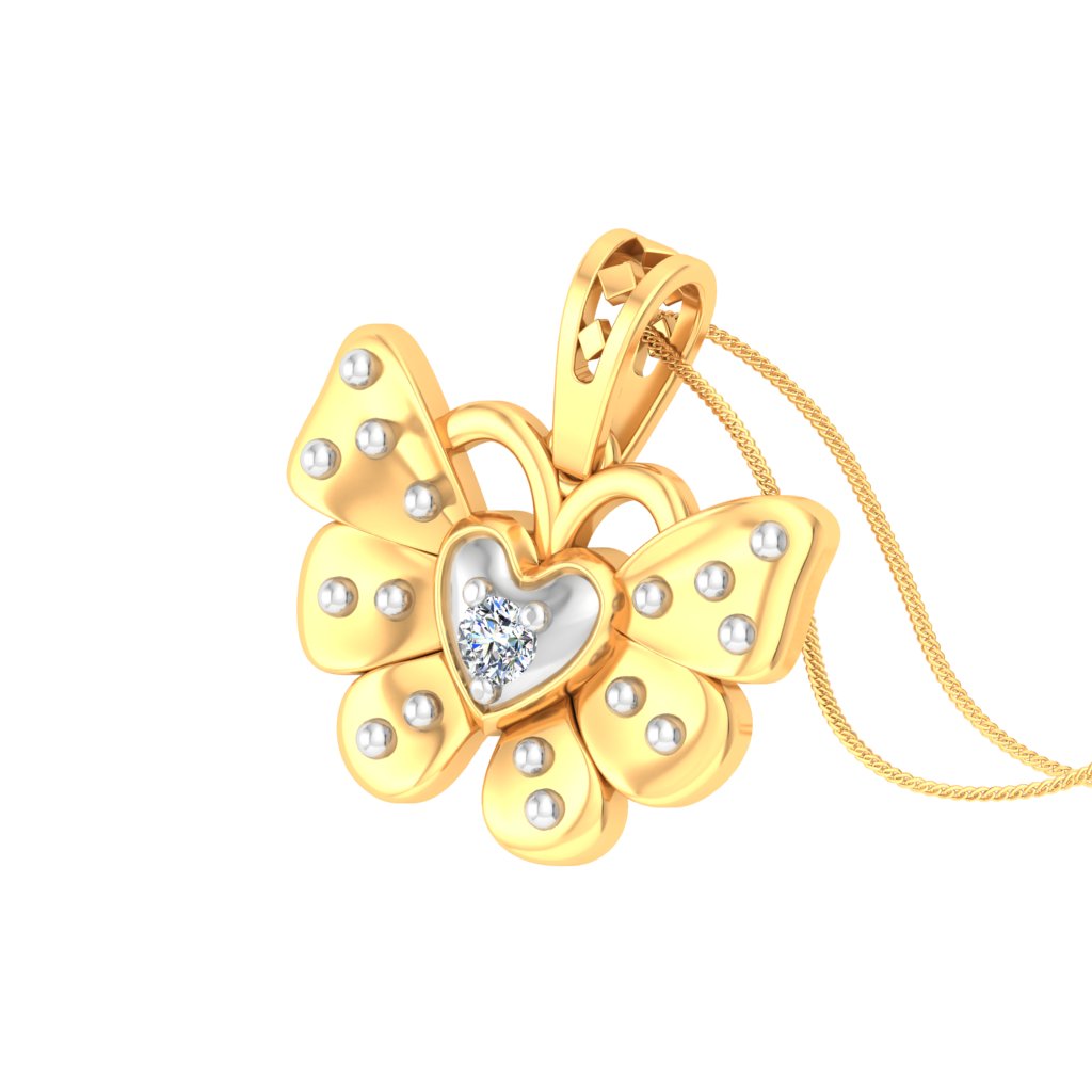 Flutter Heart Butterfly Pendant