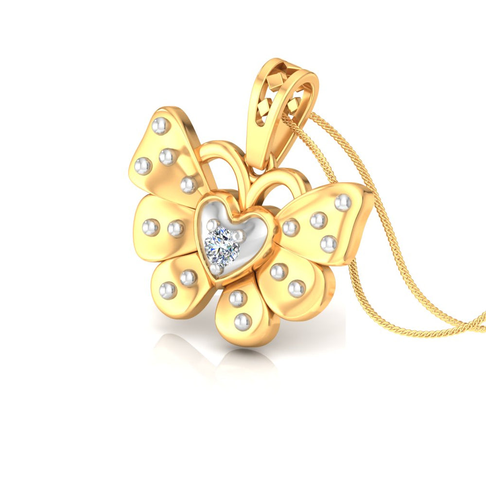 Flutter Heart Butterfly Pendant