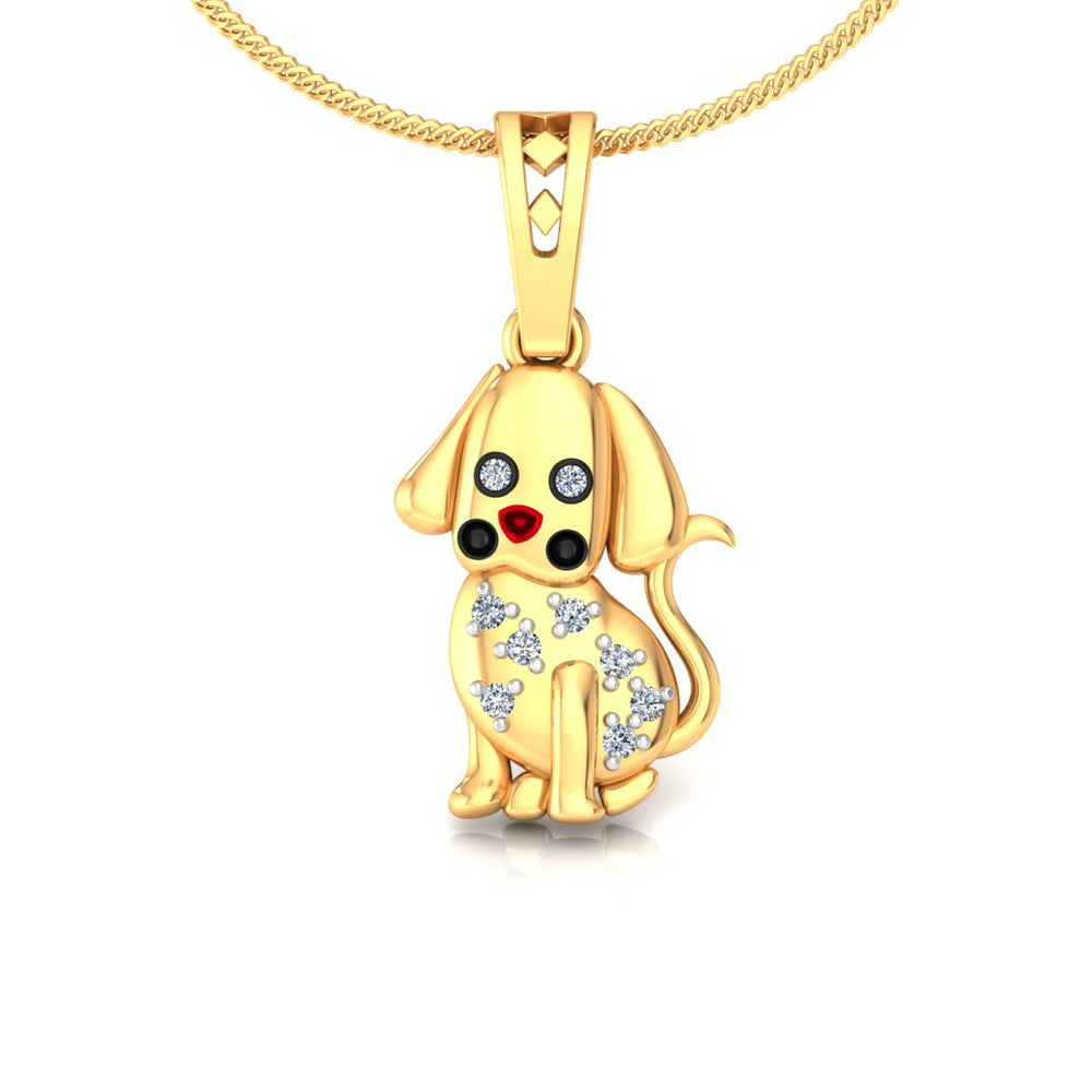 Diamond Puppy Charm Pendant