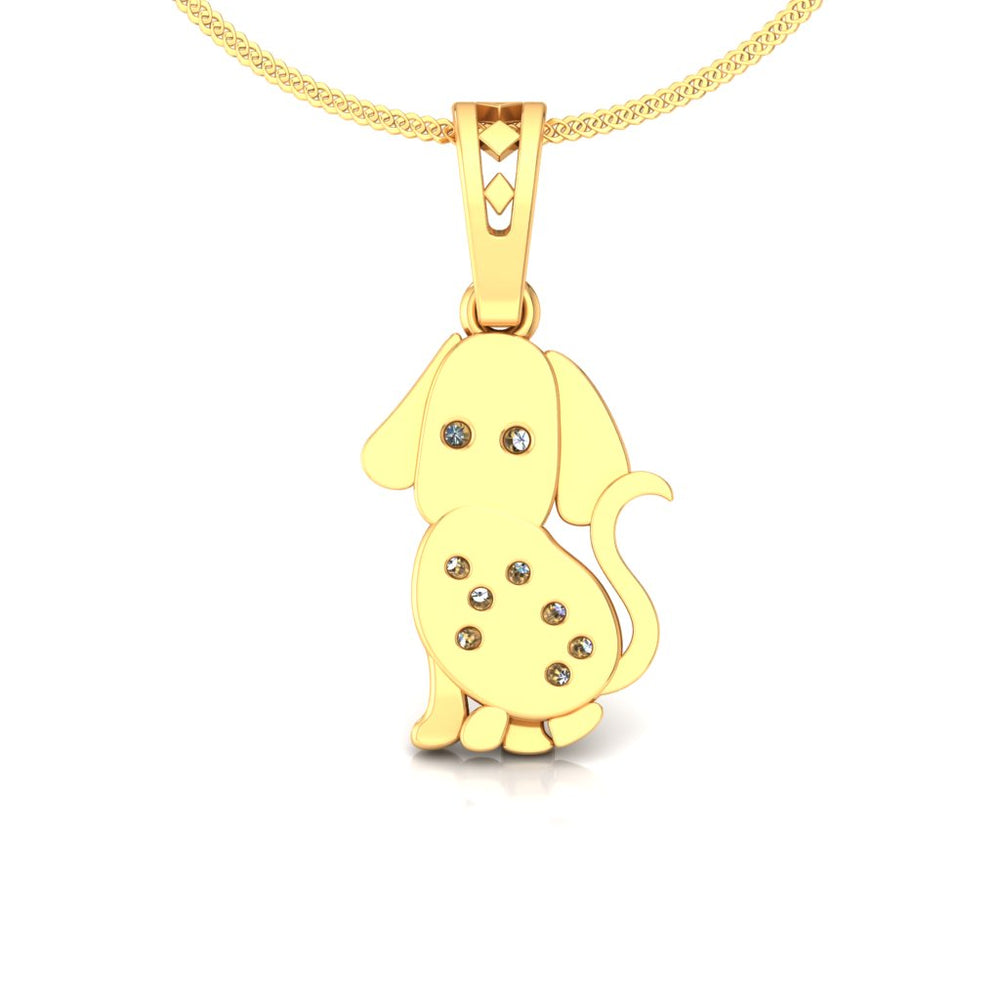 Diamond Puppy Charm Pendant