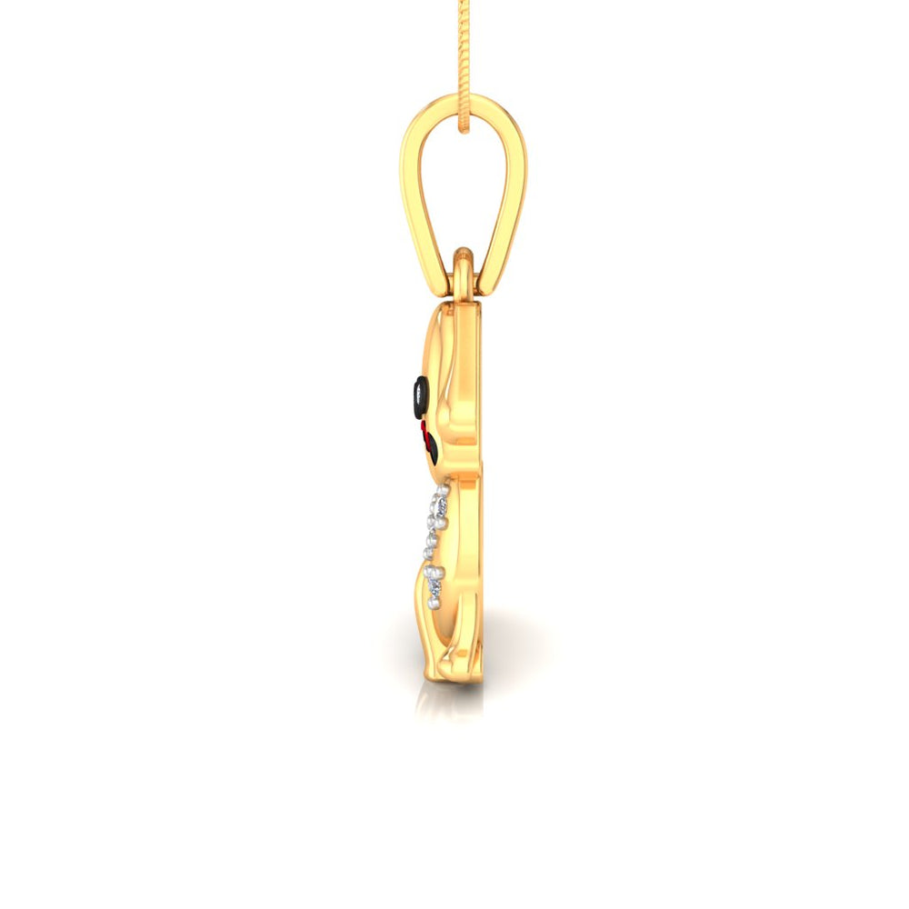 Diamond Puppy Charm Pendant