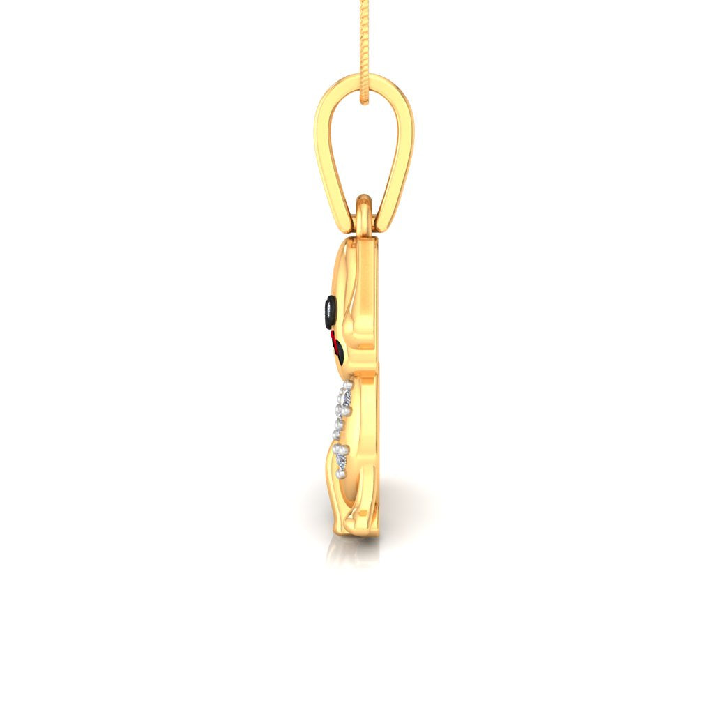 Diamond Puppy Charm Pendant