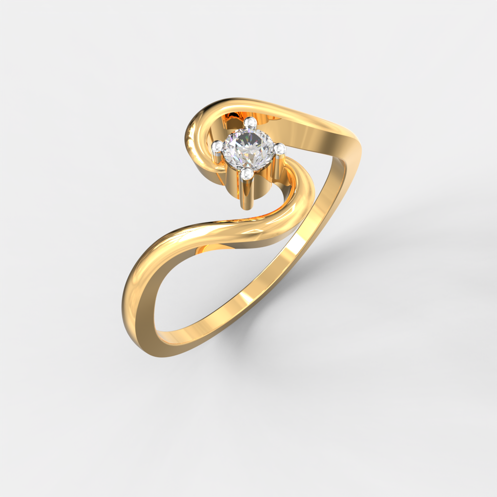 Infinity Wave Solitaire Ring