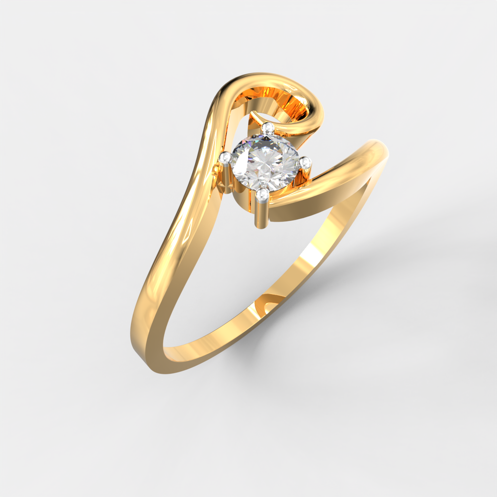 Aurora Twist Solitaire Ring