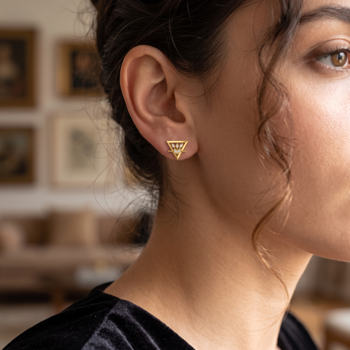 Astra Leaf Diamond Studs