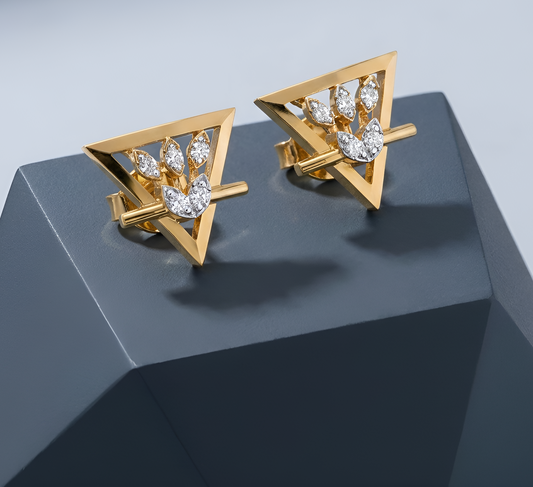 Astra Leaf Diamond Studs