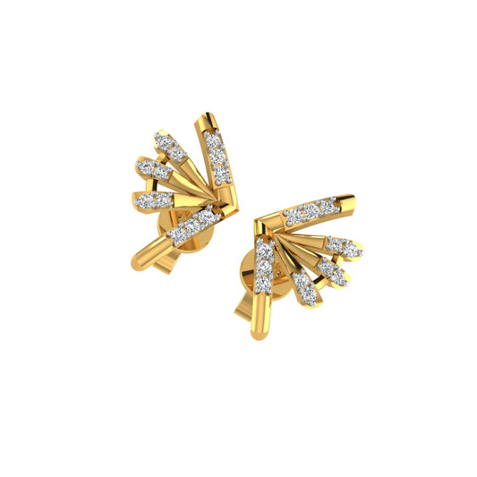 Golden Burst Diamond Ear Tops