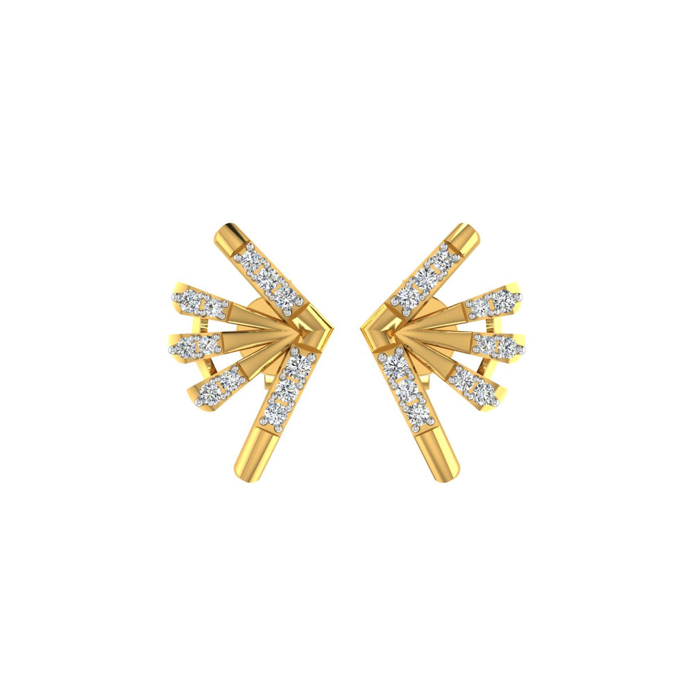 Golden Burst Diamond Ear Tops