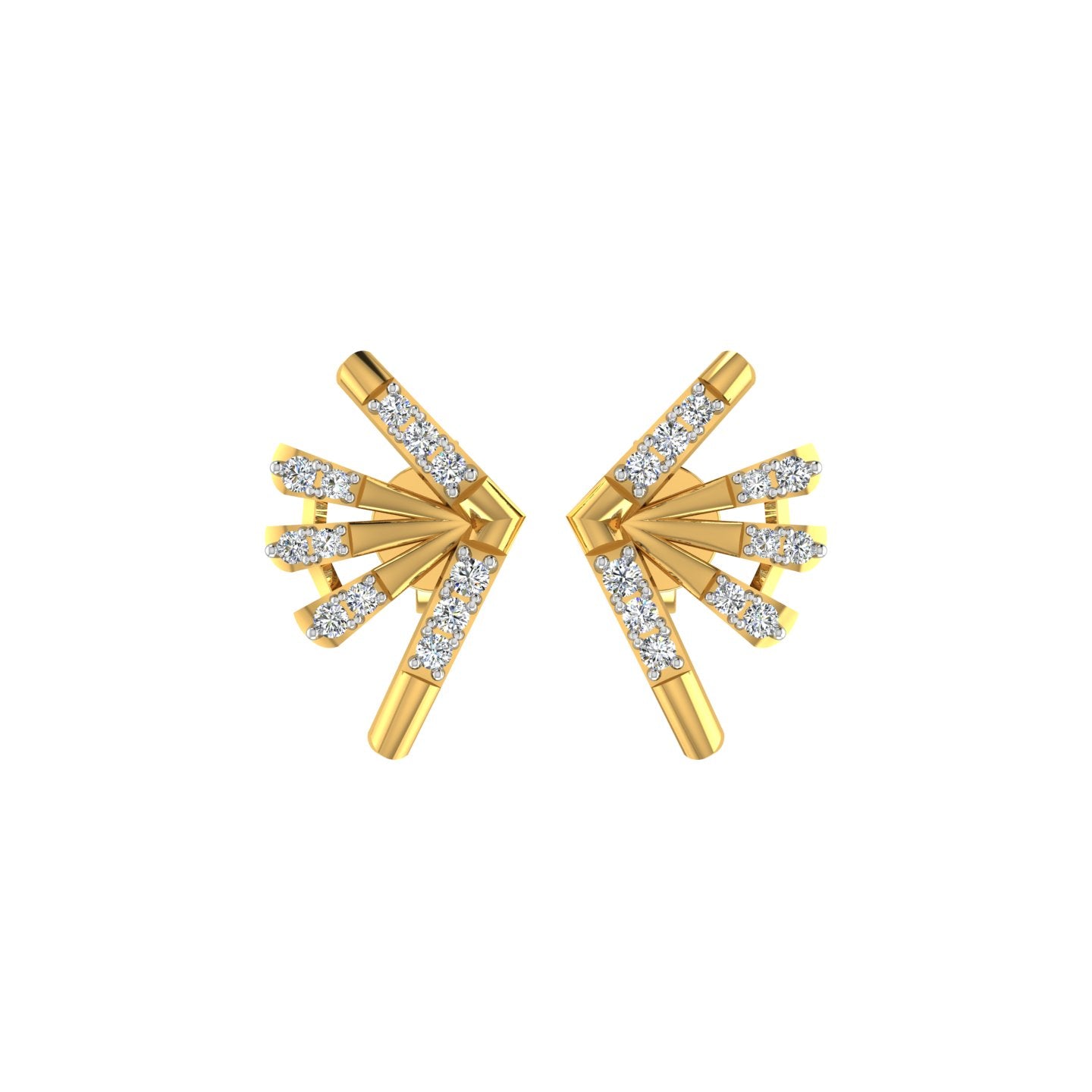 Golden Burst Diamond Ear Tops