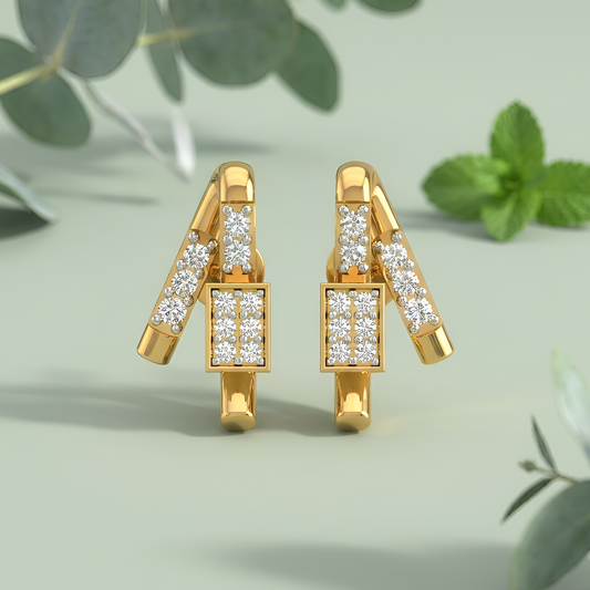 Infinity Angle Diamond Earrings