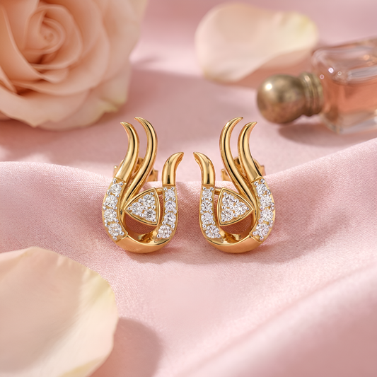 Celestia Flame Diamond Earrings