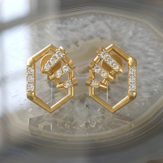 GeoBloom Diamond Earrings