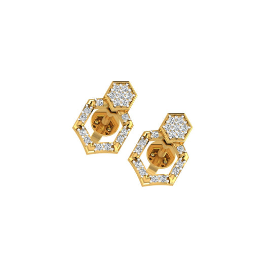 Hexa Bloom Diamond Ear Tops