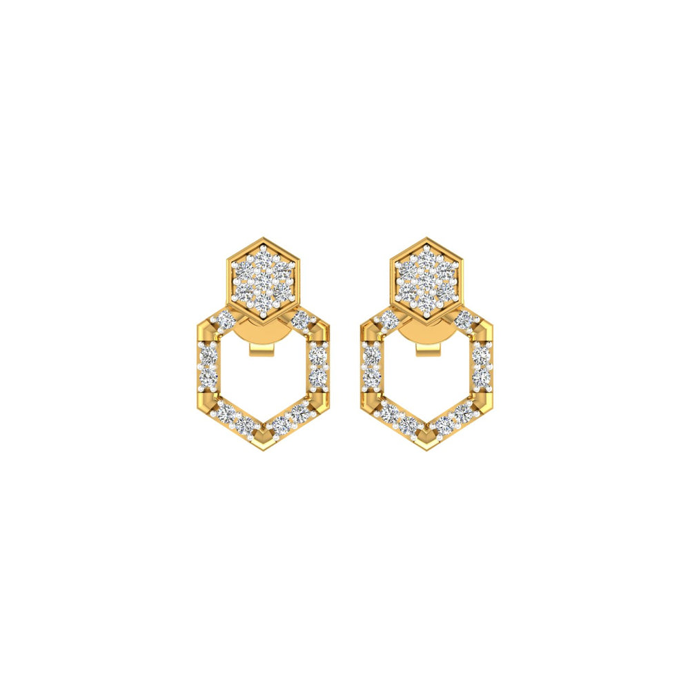 Hexa Bloom Diamond Ear Tops