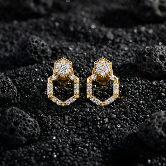 Hexa Bloom Diamond Ear Tops
