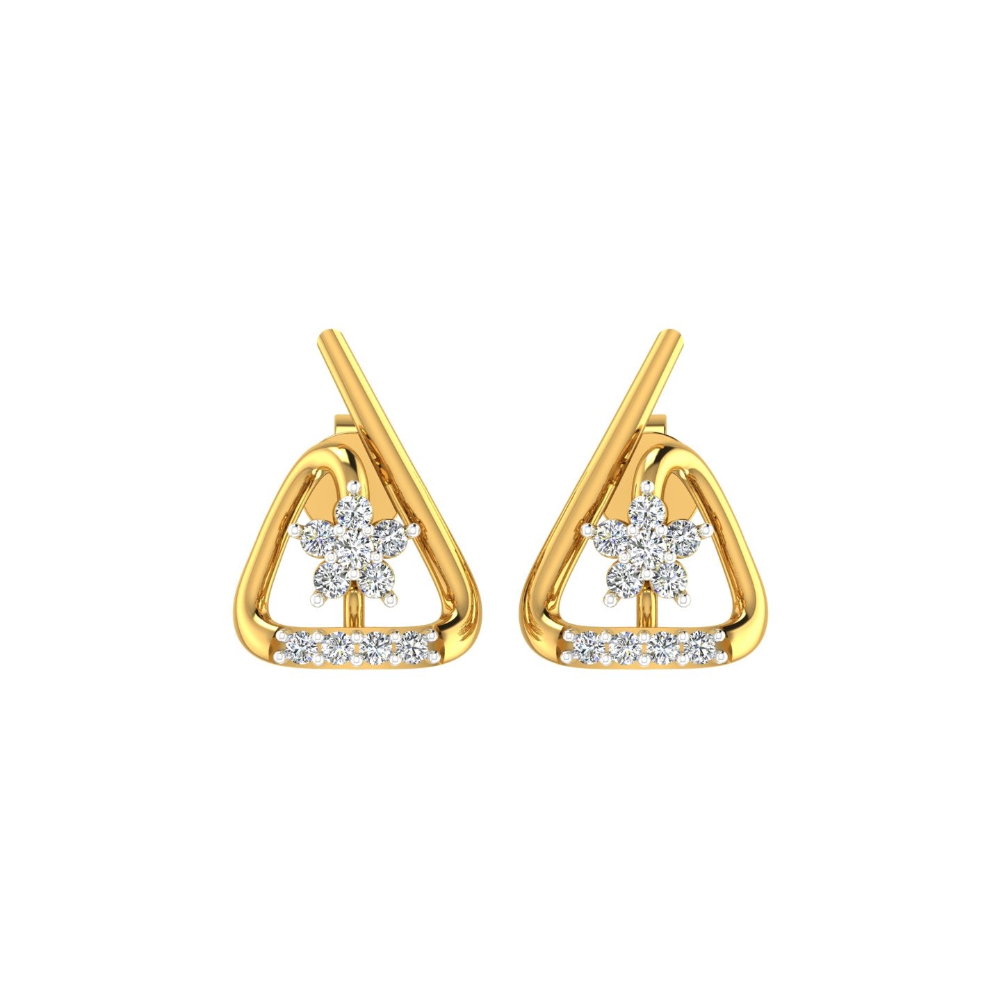 Geo Bloom Diamond Ear Tops