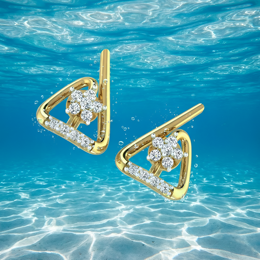 Geo Bloom Diamond Ear Tops