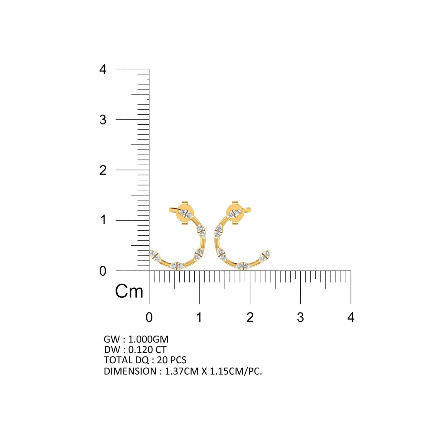 Elara Crescent Diamond Earrings
