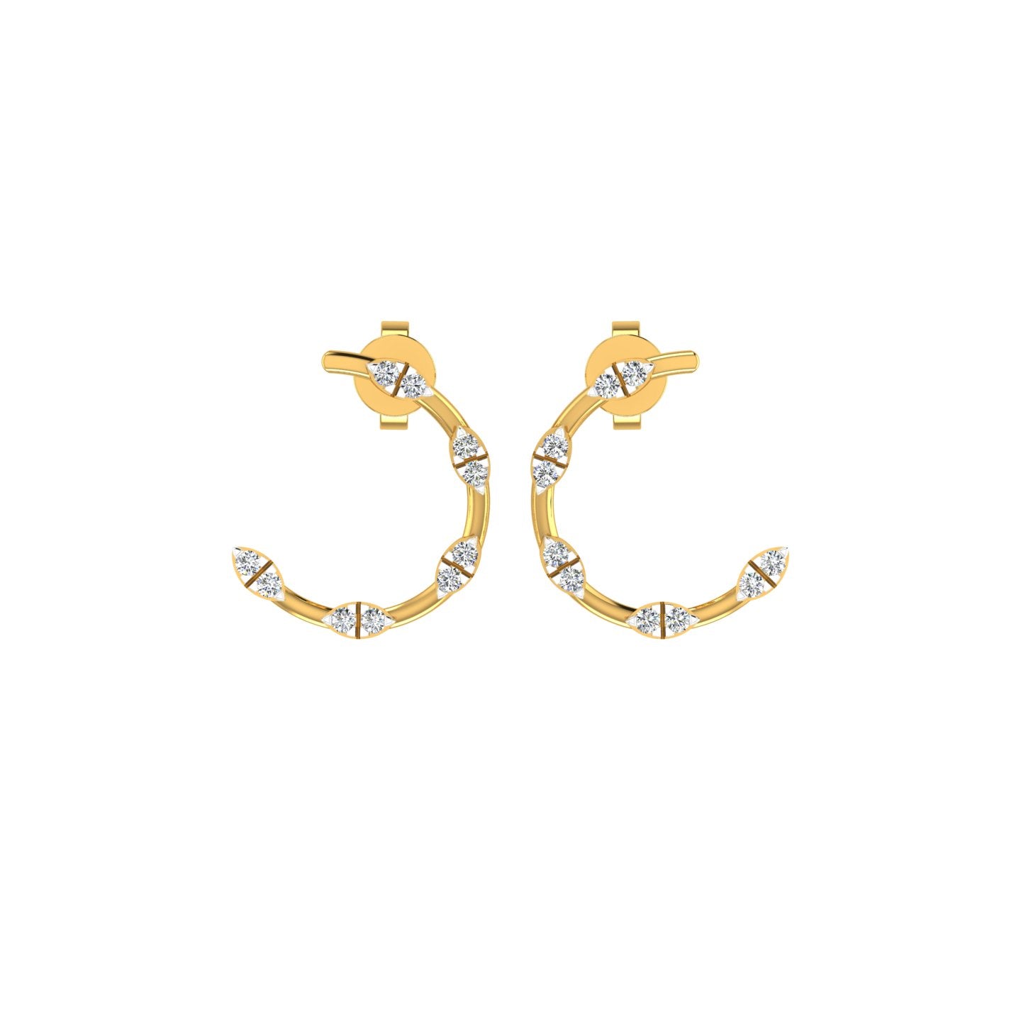 Elara Crescent Diamond Earrings
