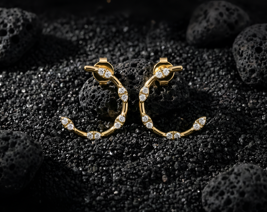 Elara Crescent Diamond Earrings
