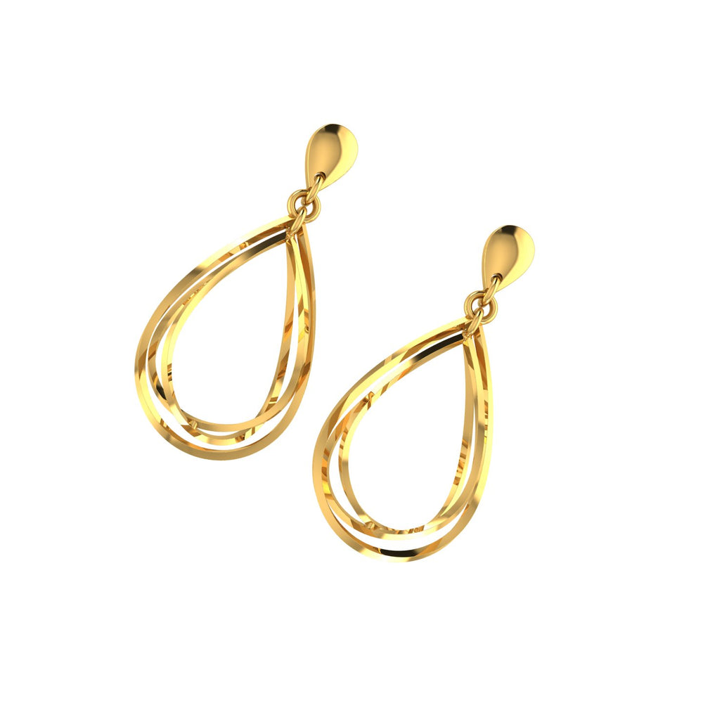 Golden Cascade Teardrop Earrings
