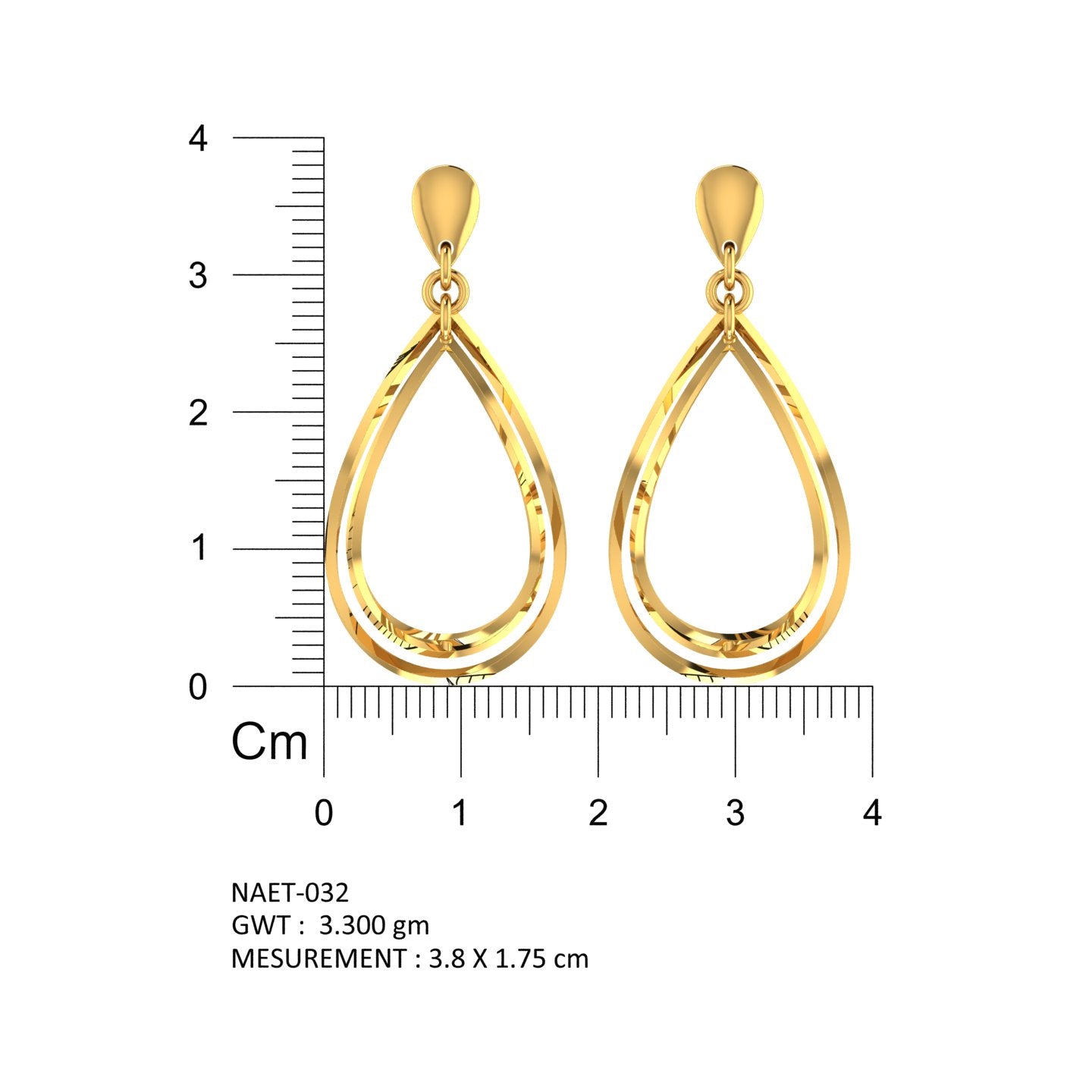 Golden Cascade Teardrop Earrings
