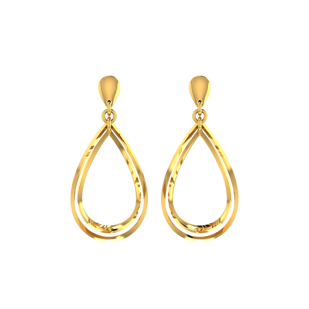 Golden Cascade Teardrop Earrings