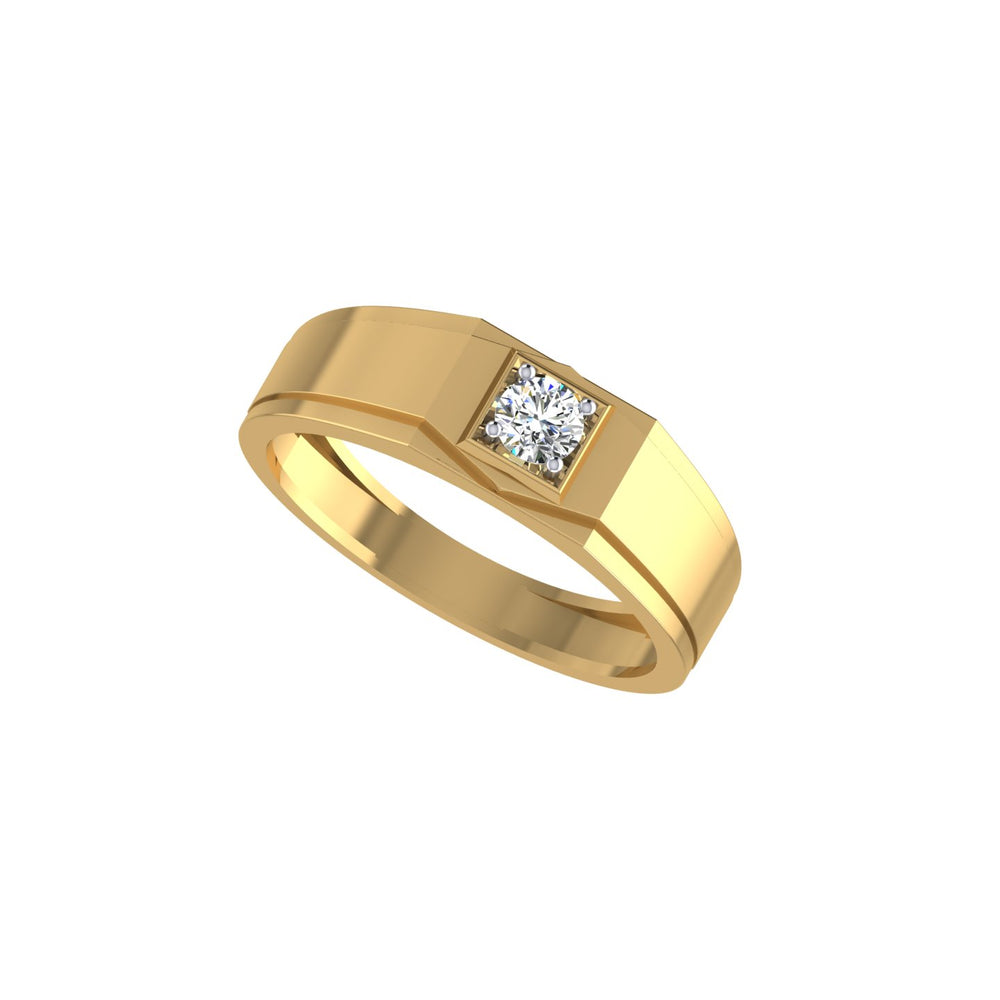 Royal Crest Solitaire Gents Ring