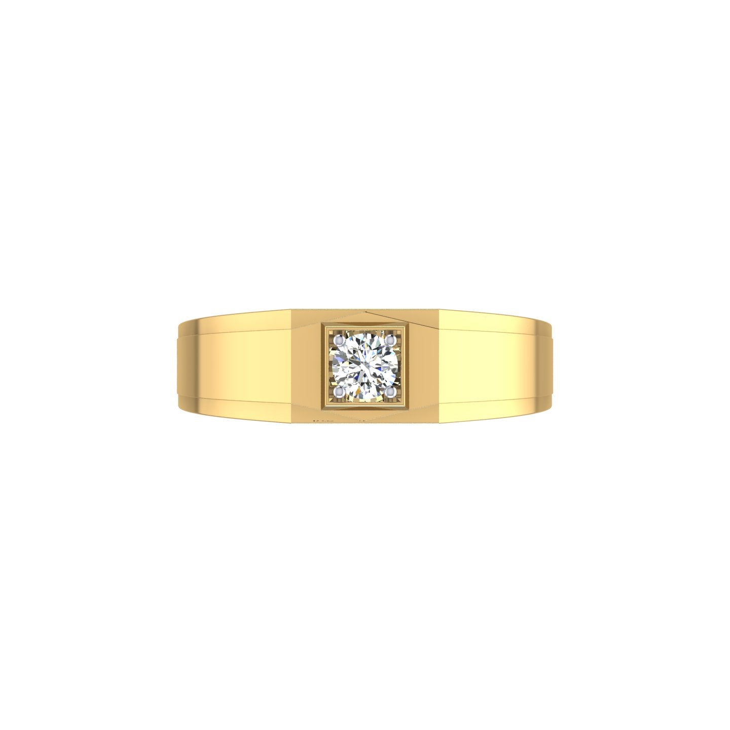 Royal Crest Solitaire Gents Ring