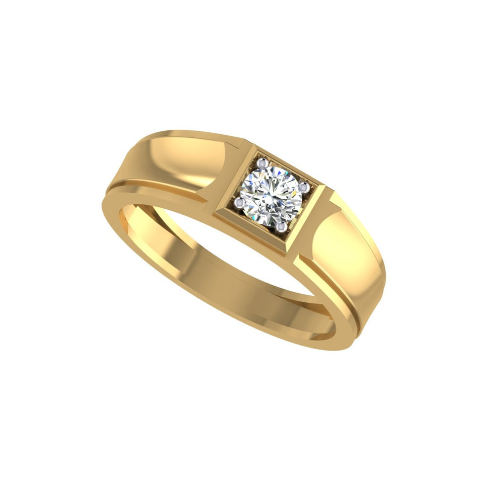 Regal Frame Solitaire Gents Ring
