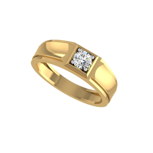 Regal Frame Solitaire Gents Ring