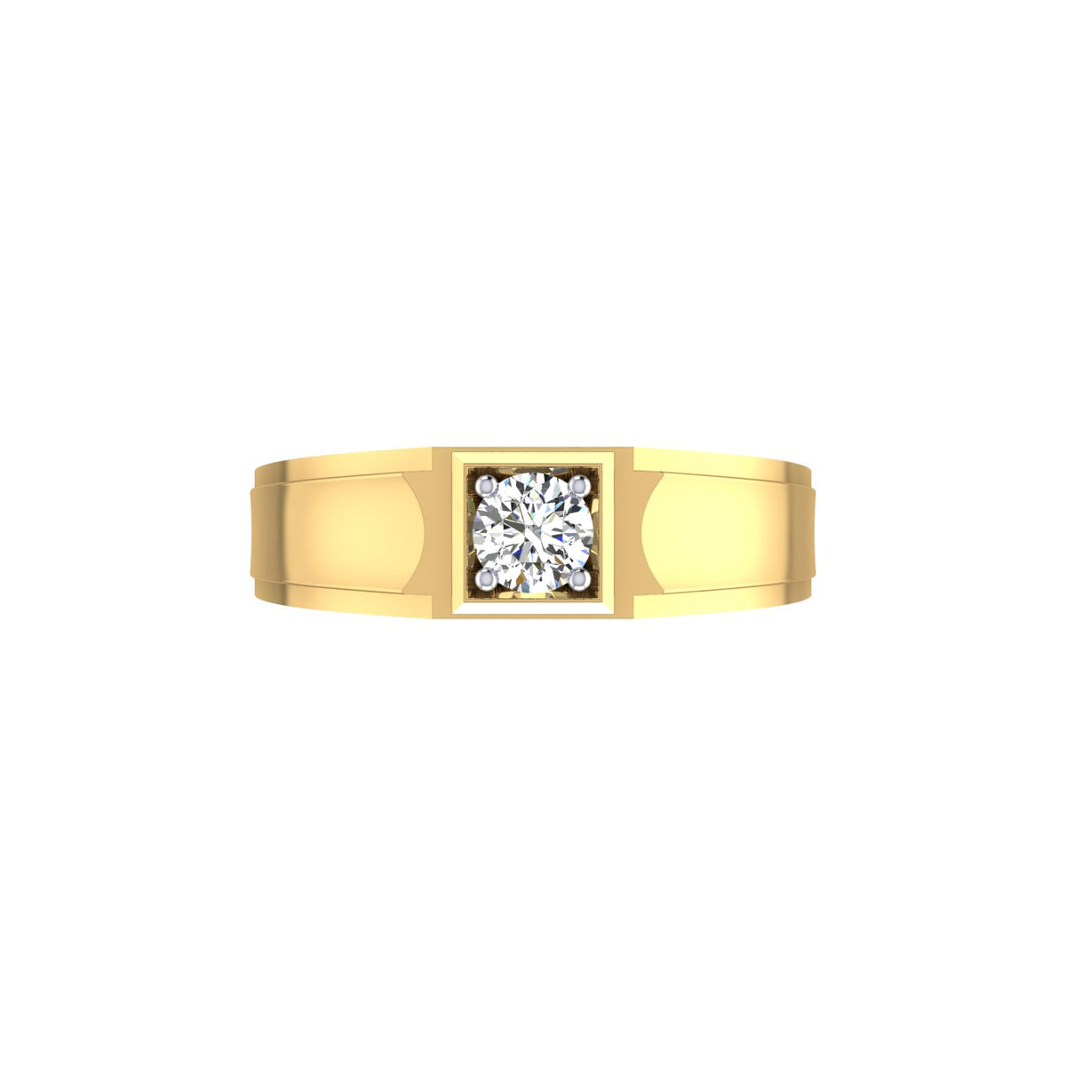 Regal Frame Solitaire Gents Ring