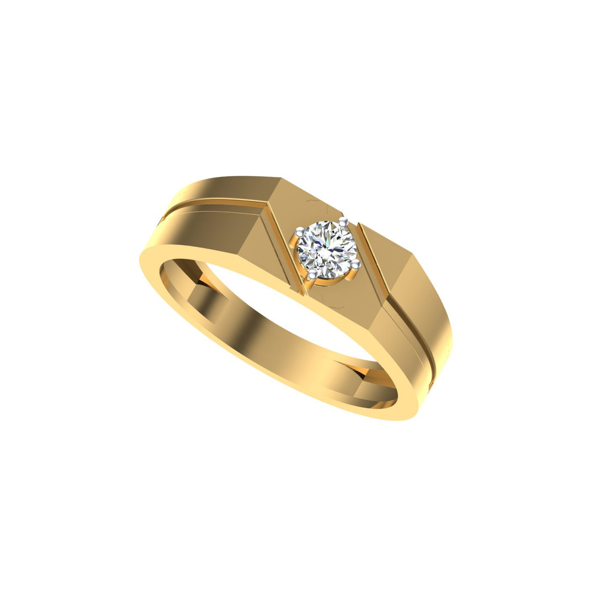 Vertex Solitaire Gents Ring