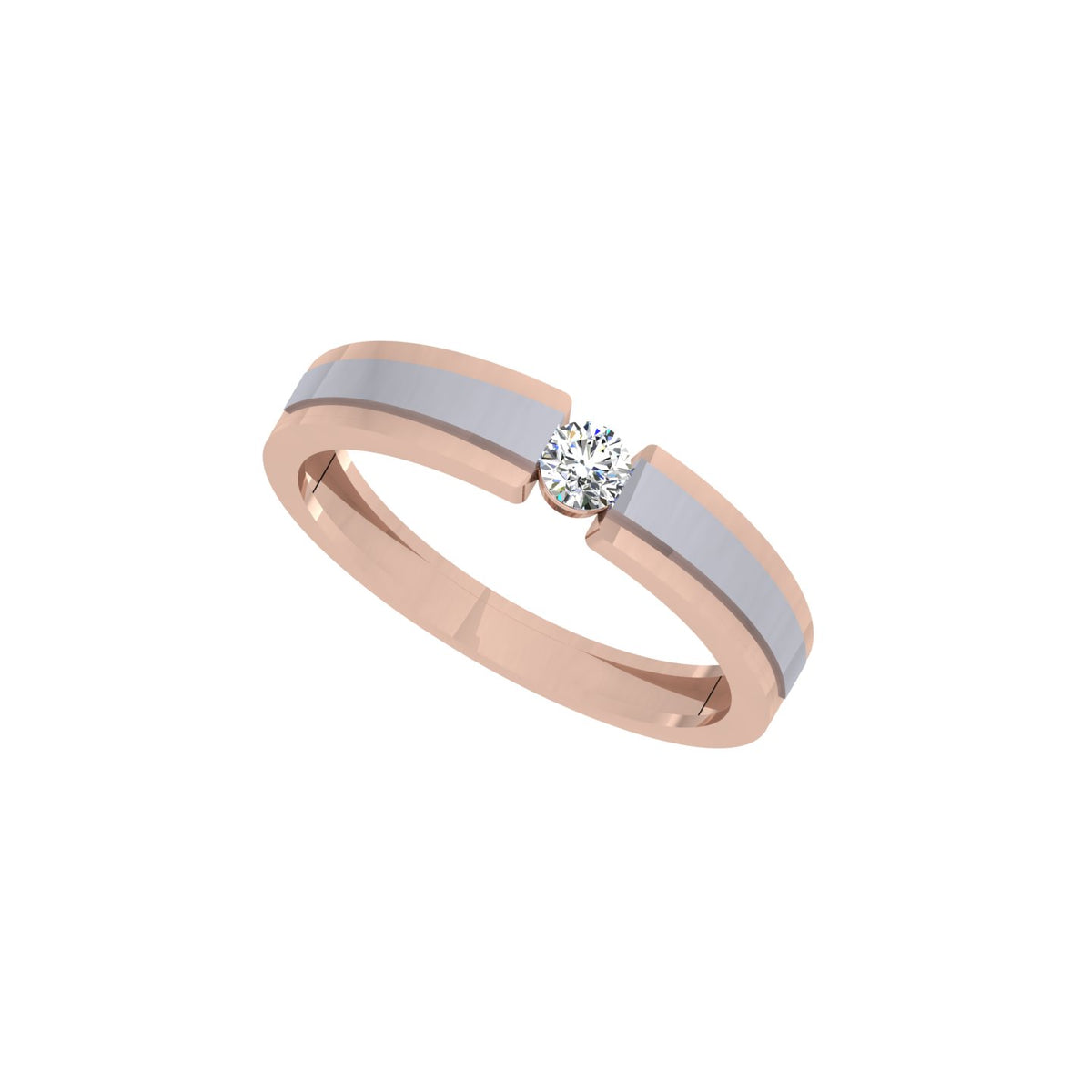 Fusion Bridge Solitaire Gents Ring