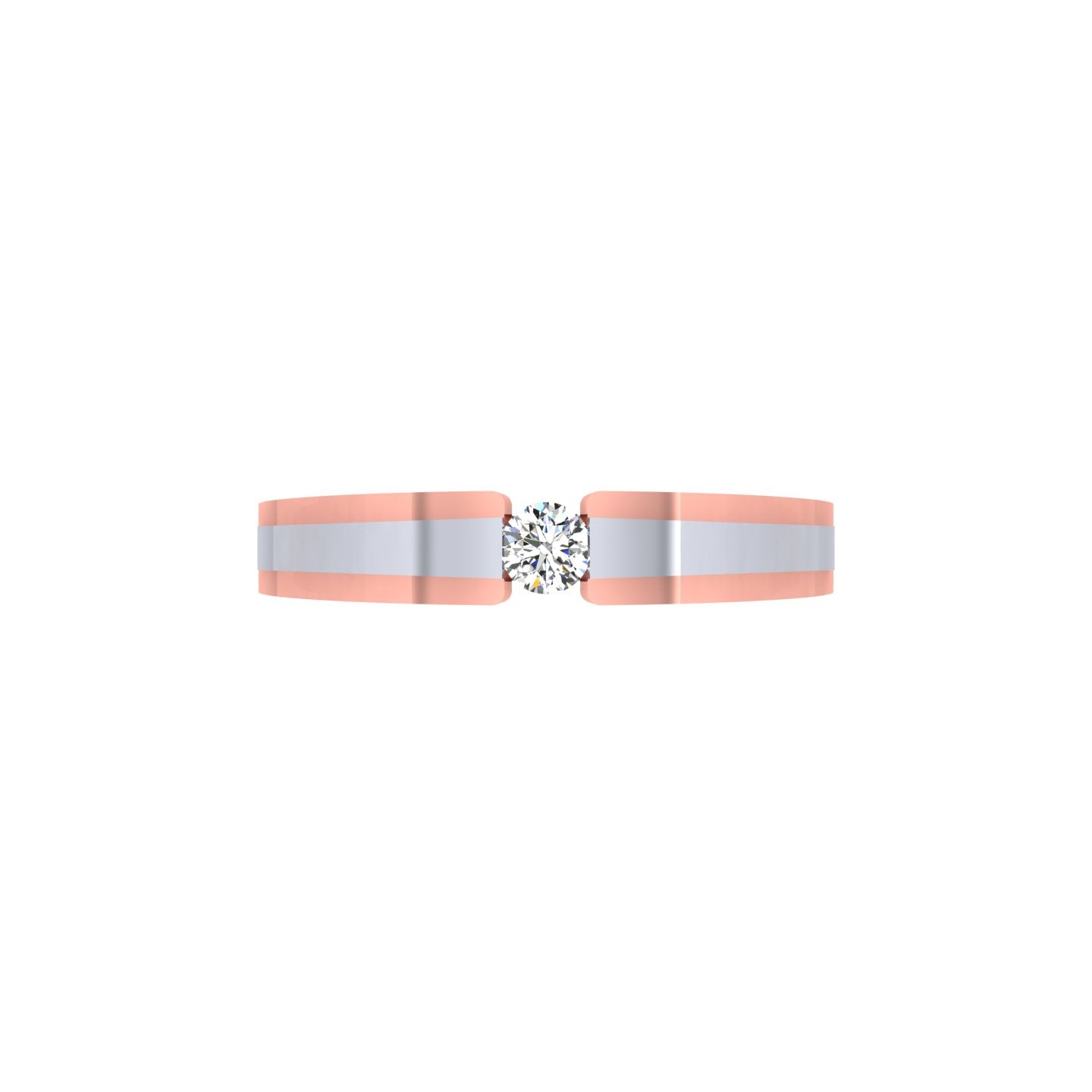 Fusion Bridge Solitaire Gents Ring