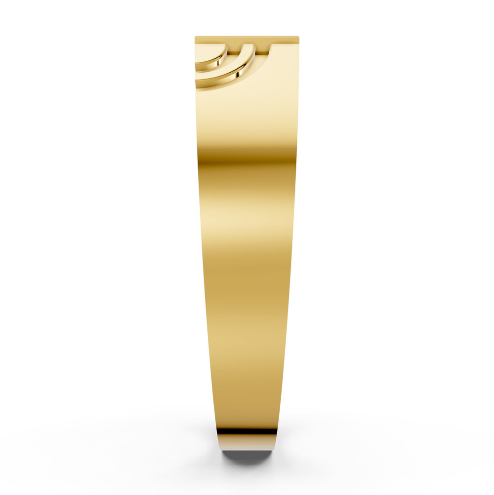 Diamond Grid Crest Gents Ring